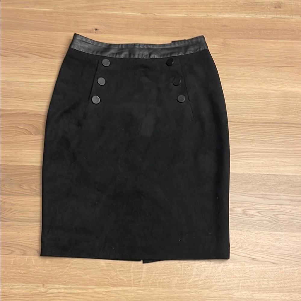 H&M Black Suede Pencil Skirt